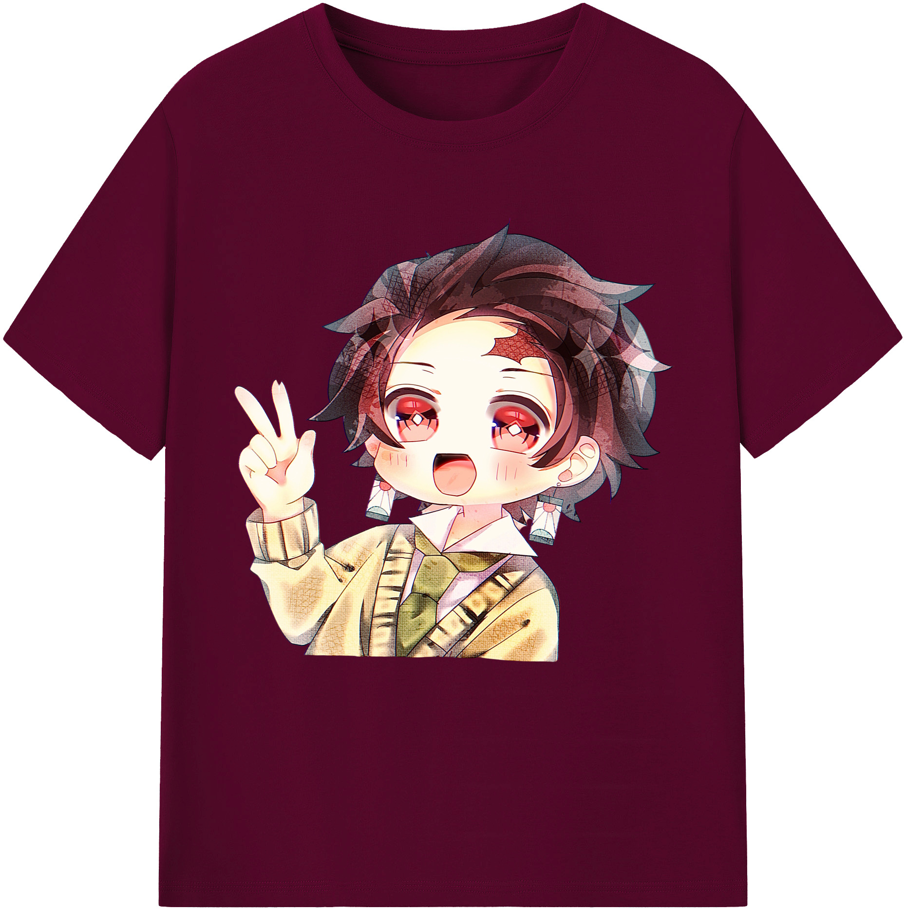 （画像用） 鬼滅の刃 竈門 炭治郎／かまど たんじろう Kamado Tanjirou レディースカジュアルプリントTシャツ（綿100％）